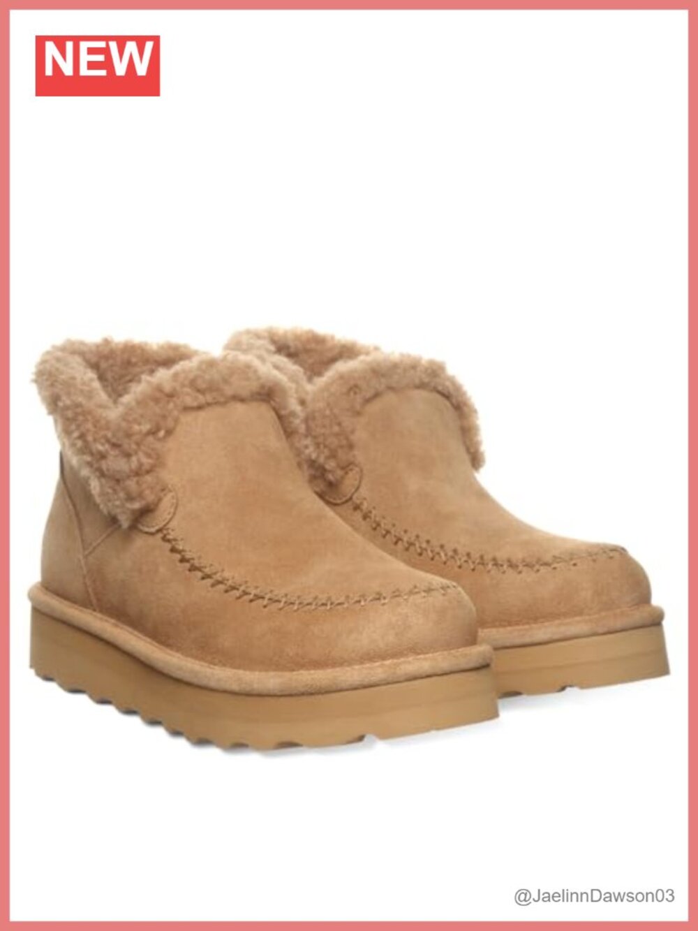 BEARPAW Women's Suede Ankle Booties with Faux Fur Collar Platform